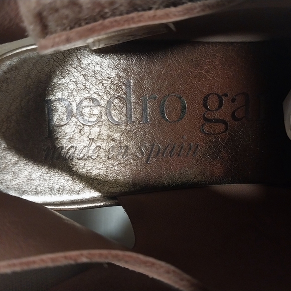 Pedro Garcia Felipa Tan Suede Slingback Low Platform Wedge - Picture 6 of 8